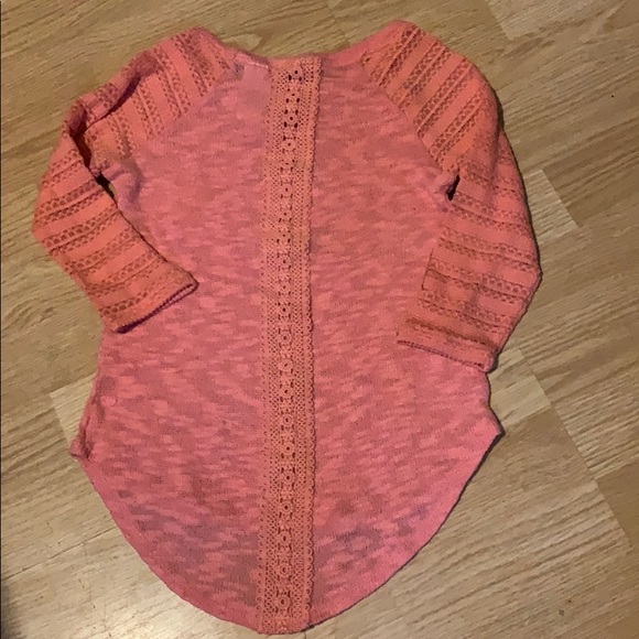 Pink 3/4 sleeve spring sweater in girls 7/8 - Picture 2 of 4